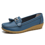 Niulatu Women Shoes Spring Autumn Cow Leather Flats Women Footwear Slip On Loafers Mother Moccasins Shoes Female Large Size DJSE