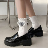 Niulatu Woman High Heels Pumps Chaussure Femme Patent Leather College Shoes Lolita Cosplay Platform Chunky Sole Loafers DJSE