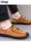Niulatu Men's Casual Sandals Fashion Hollow Out Breathable Shoes Flat Business Soft Bottom Sneakers Sandalias Hombre DJSE