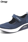 Niulatu Sneakers Women Fashion Mesh Breathable Casual Wedge Platform Hiking Shoes Female Tenis Feminino Zapatillas Mujer DJSE