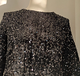 Niulatu A line Scoop Black Travel Vacation Dresses Short Sequin Birthday Dress SD320