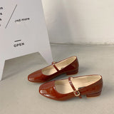 Niulatu Shoes New Spring Thick Heel Square Toe Shallow Mouth Single Shoes Women Wild Fairy Style Mary Jane Shoes DJSE