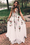 Niulatu Sexy Floral Embroidered Long Prom Dresses HZ0113