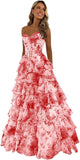 Niulatu Corset Prom Dresses for Women 2025 Long Tiered Ruffle Chiffon Formal Evening Gown with HZ1007