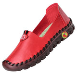 Niulatu Fit Thick Sole Flats Korean Style Shoes For Women Cozy Leather Slip On Shoes Pregnant Woman Maternity Shoes Women&#39;s Loafers DJSE
