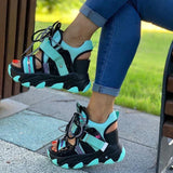 Niulatu New Lady Platform Chunky Sandals Lace Up Buckle Punk Cool Women's Sandals Open Toe Casual Summer Sports Shoes DJSE