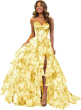 Niulatu Corset Prom Dresses for Women 2025 Long Tiered Ruffle Chiffon Formal Evening Gown with HZ1007