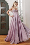 Niulatu Women's Glitter Prom Dresses Long with Slit 2025 Spaghetti Strap Formal Evening Party Maxi HZ1007