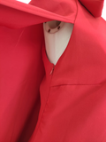Niulatu A Line Boat Neckline Red Satin Short Homecoming Dresses Birthday Outfits With Cape SD372