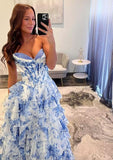 Niulatu Corset Prom Dresses for Women 2025 Long Tiered Ruffle Chiffon Formal Evening Gown with HZ1007
