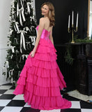 Niulatu Corset Prom Dresses for Women 2025 Long Tiered Ruffle Chiffon Formal Evening Gown with HZ1007