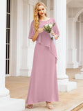 Niulatu Chiffon Plus Size Mother of The Bride Dresses Formal Prom Gown Ruffle HZ1007