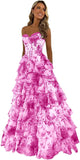 Niulatu Corset Prom Dresses for Women 2025 Long Tiered Ruffle Chiffon Formal Evening Gown with HZ1007