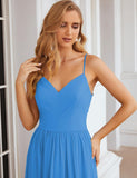 Niulatu Strap Bridesmaid Dresses for Women Chiffon Long Formal Party Prom HZ1007