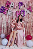 Niulatu Appliques Bridesmaid Dress Long V Neck Beaded Wedding Guest Gown with HZ1007