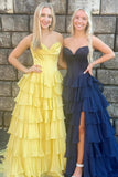 Niulatu Corset Prom Dresses for Women 2025 Long Tiered Ruffle Chiffon Formal Evening Gown with HZ1007