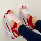 Niulatu Summer Fashion Height Increase Casual Beach Ladies Sandals Size 43 Peep Toe Shoes of Women Wedge Platform Sandalias Women DJSE