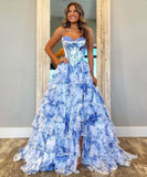 Niulatu Corset Prom Dresses for Women 2025 Long Tiered Ruffle Chiffon Formal Evening Gown with HZ1007