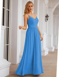 Niulatu Strap Bridesmaid Dresses for Women Chiffon Long Formal Party Prom HZ1007