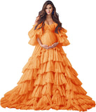 Niulatu Tulle Robe Maternity Dress for Photoshoot Sheer Bridal Lingerie Wedding Gown Long Baby Shower Pregnancy HZ1007