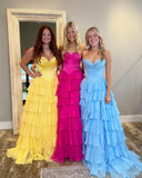 Niulatu Corset Prom Dresses for Women 2025 Long Tiered Ruffle Chiffon Formal Evening Gown with HZ1007
