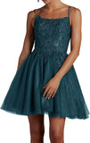 Niulatu Lace Beaded Tulle Homecoming Dresses Short Square Neck Prom Dress Spaghetti Straps Party HZ1007