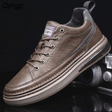 Niulatu Genuine Leather Men Shoes fashion Loafers Luxury Men's Casual Shoes Lace up comfortable Outdoor Men Sneakers shoes DJSE