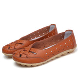 Niulatu Size 35-44 Summer Cut Out Women Genuine Leather Shoes Woman Ballet Flats Casual Sandals Women Loafers WSH2685 DJSE