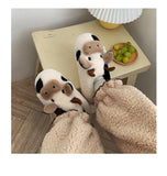 Niulatu Cotton Warm Home Slippers Women's Winter Anti-Skid Thick Bottom Plush Indoor Household Shoes Lovely Cow Animal Slipper DJSE