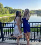 Niulatu Sheath Sweetheart Blue Short Formal Homecoming Dress Middle School Short 20th Birthday Outfits Graduation Dress Cocktail Dresses HZ1214