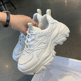 Niulatu Women's shoes chunky sneakers Breathable Running Shoes Fashion Women casual shoes Lace up Platform shoes designer shoes DJSE