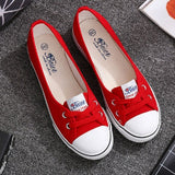 Niulatu Women Casual Flats Lace up Shallow Shoes Autumn 2025 Fashion Comfortable Female Canvas Loafers Vulcanized Shoes Ladies Footwear DJSE