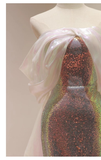 Niulatu Sequins Mermaid Evening Dress Shiny Long Prom Dress HZ1007