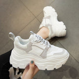 Niulatu Women Shoes 2025 Fashion Plue Size White Platform Sneakers Lace-up Casual Sport Shoes Woman Vulcanize Shoes Zapatillas Mujer DJSE
