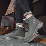 Niulatu Men's Winter Warm and Velvet Thick Bottom Snow Boots 2025 New High Gang Men's Leisure Comfortable and Safe Sports Cotton Shoes DJSE