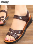 Niulatu Women Sandals Flat Non-slip Open Toe Shoes Women Casual Vintage Comfortable Mother Sandals Zapatos De Mujer DJSE
