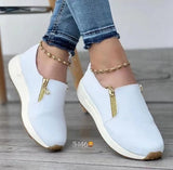 Niulatu Women's Casual Shoes Fashion Solid Color Platform Hemp Rope Flats Lightweight Comfortable Side Zip Loafers Zapatillas Mujer DJSE
