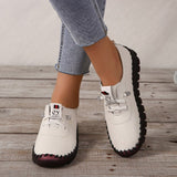 Niulatu Autumn Casual Women Shoes Platform Loafers 2025 Lace Up Leather Flats Slip-On Mom Shoe Mujer Zapatos Chaussure Femme DJSE