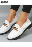 Niulatu Flat Shoes Women Quality Metal Slip on Loafer Shoes Ladies Flats Mocassins Big Size 36-42 Zapatillas Mujer 2025 DJSE