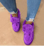 Niulatu Winter Flat Shoes Woman Warm Snow Boots Ladies Fur Ankle Boots Plus Size Bee Fashion Moccasins Footwear new DJSE