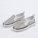 Niulatu Women Flats Crystal Ladies Glitter Bling Loafers Flat Platform Fashion Woman Casual Moccasins Female Shoes 2025 DJSE
