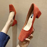Niulatu Heels Shoes Woman 2025 Autumn Square Toe Black Heels Office Ladies Female Pumps women shoes DJSE