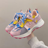 Niulatu Women Vulcanized Woman Rivet Shoes Female Platform Wedges Women's Leopard Casual Ladies Women's Sneakers Tennis Female DJSE