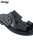 Niulatu Men's Slippers Casual Men's Flats Shoes Flip Flops Fashion Solid Beach Outdoor Comfort Plus Size Male Footwear 2025 New DJSE