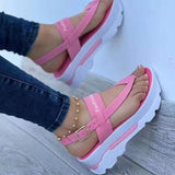 Niulatu Clip Toe Platform Sandals Women Strap Buckle Summer Beach Shoes Woman Non-Slip Thick Bottom Wedges Sandalias Mujer DJSE