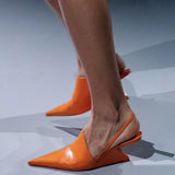 Niulatu Runway Women Sandals Strange Heel Women Pumps Pointed Toe High Heel Gladiator Sandal Prom Dress Wedge Shoes Woman Wedges DJSE