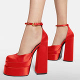 Niulatu Women's Sandals Summer Female Square Toe High Heels Platform Ladies Wedding Party Shoes Sexy Luxury Woman Sandal New 2025 DJSE