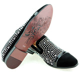 Niulatu Men's Fashion Suede Leather Loafers Mens Rivets Embroidery Rhinestone Party Flats Man Moccasins Oxfords Casual Shoes DJSE