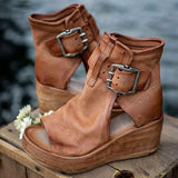 Niulatu Women Sandals 2025 Heels Chaussure Femme Retro Platform Sandals For Summer Shoes Women Wedges Shoes High Heels Sandalias Mujer DJSE