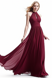 Niulatu Halter Chiffon Long Prom Dress with Elegant HZ1007